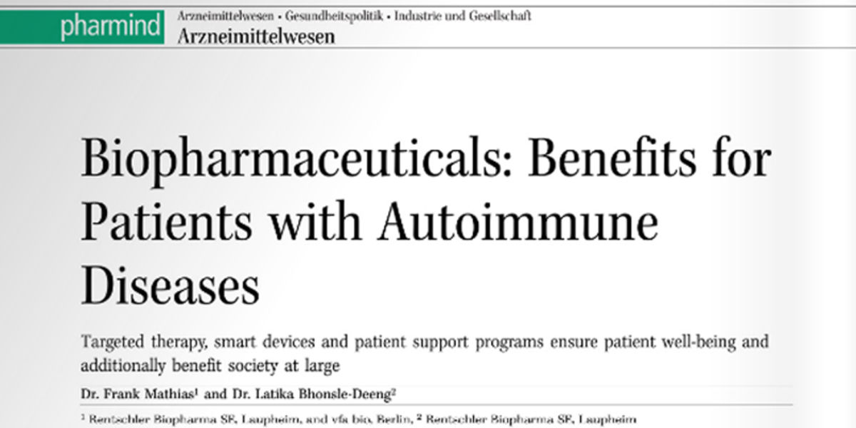 Rentschler Biopharma News Benefits for patients with autoimmune diseases